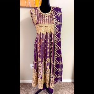 Indian Anarkali purple